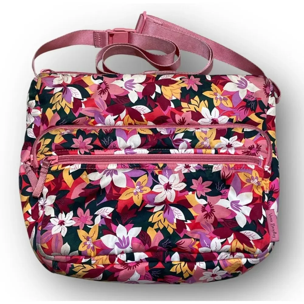 Vera Bradley Utility‎ Crossbody Bag in Cotton Rose Floral 11x10” Needs Cleaning